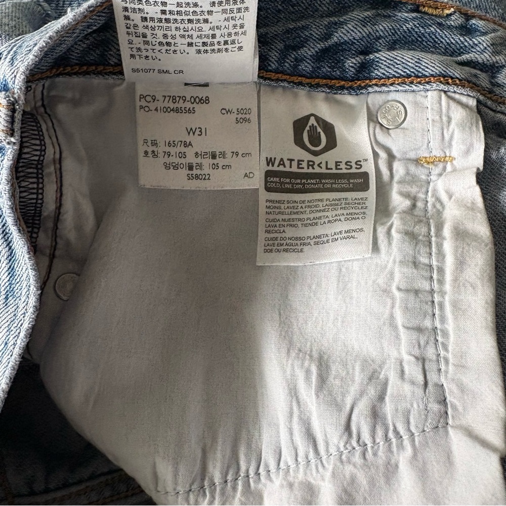 SOLD LEVIS sz 30 Rib Cage Shorts Medium Blue Denim Jeans Shorts Button Fly - Picture 9 of 10